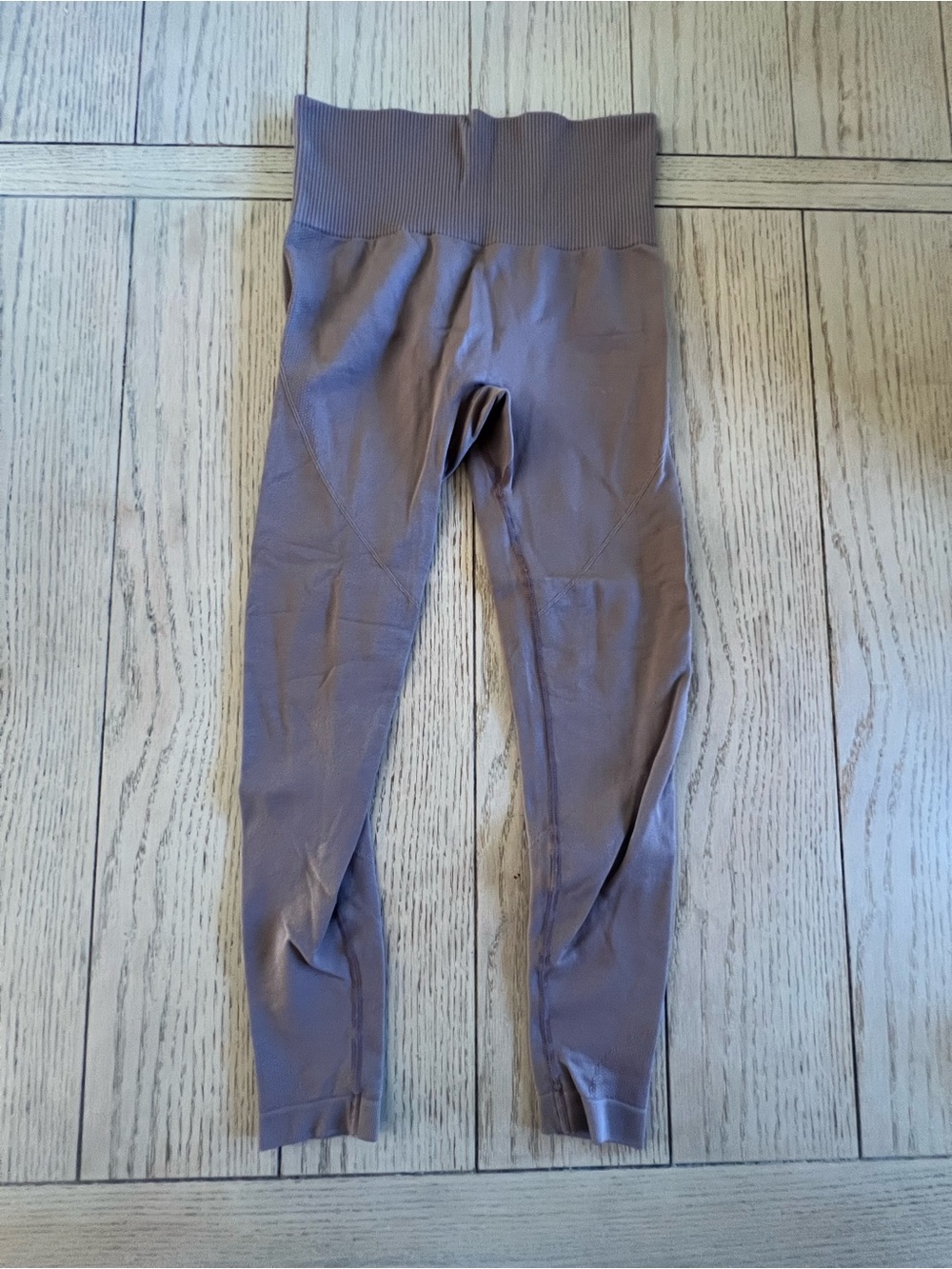 Kids High-Waist Ribbed Waistband Leggings - Mauve